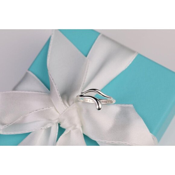 Tiffany & Co. Elsa Peretti Open Teardrop Snake Ring in Sterling Silver Size 6 - Picture 9 of 11